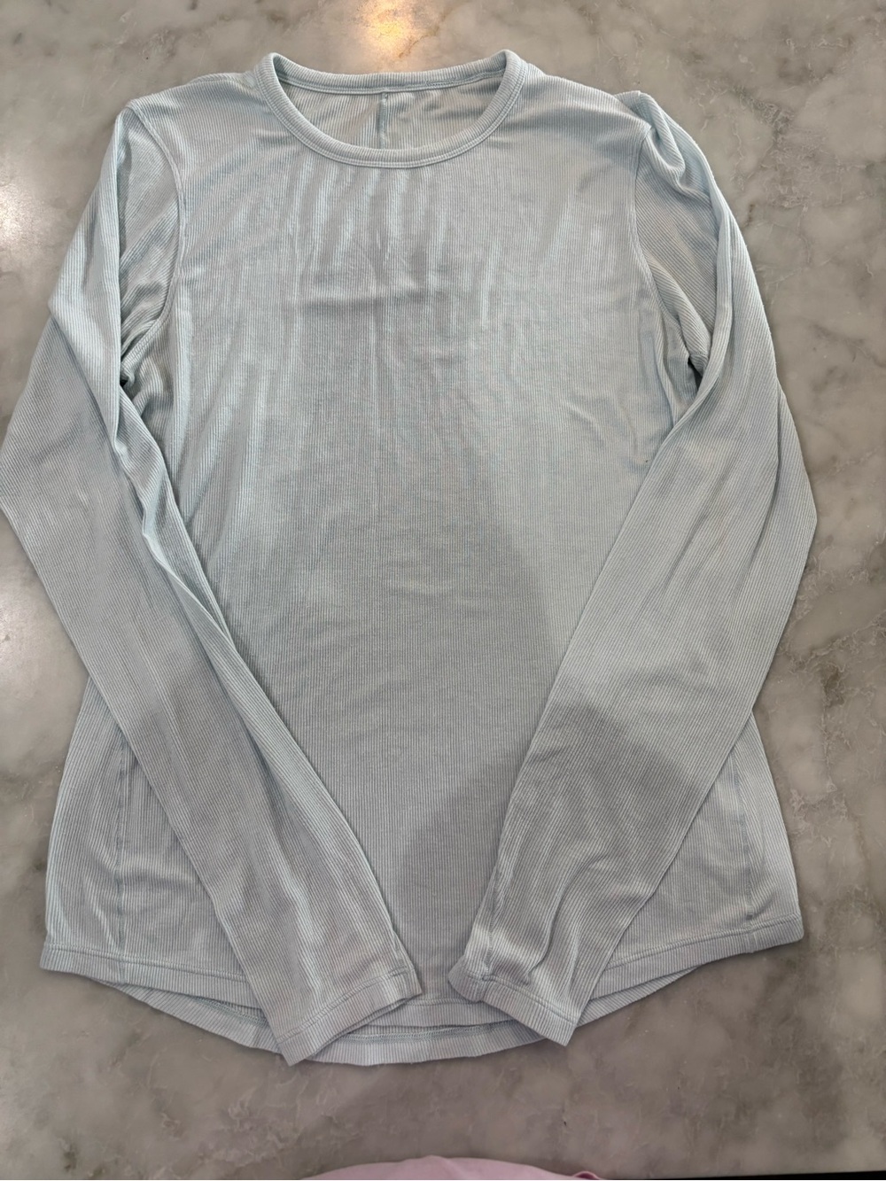 lululemon athletica Hold Tight Light Blue Long Sleeve Crew Top